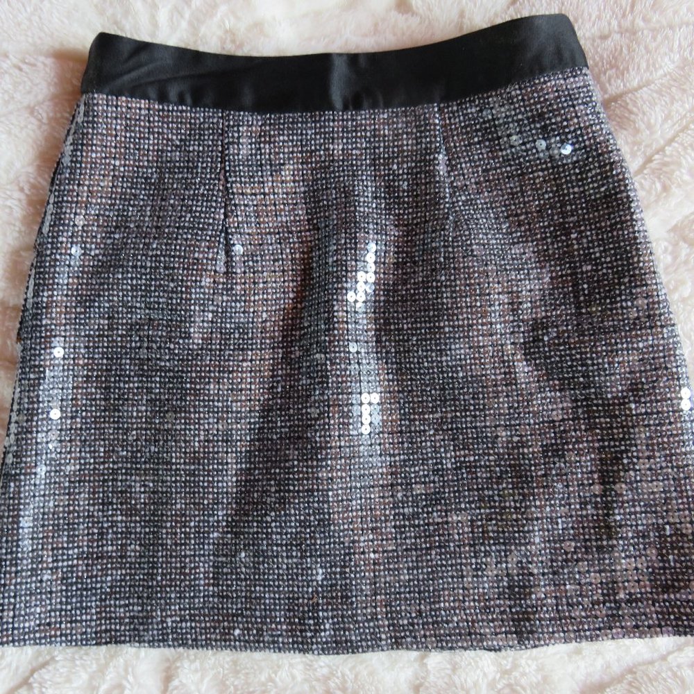 Mark Silver Glitter Sequin Mini Skirt Size Small